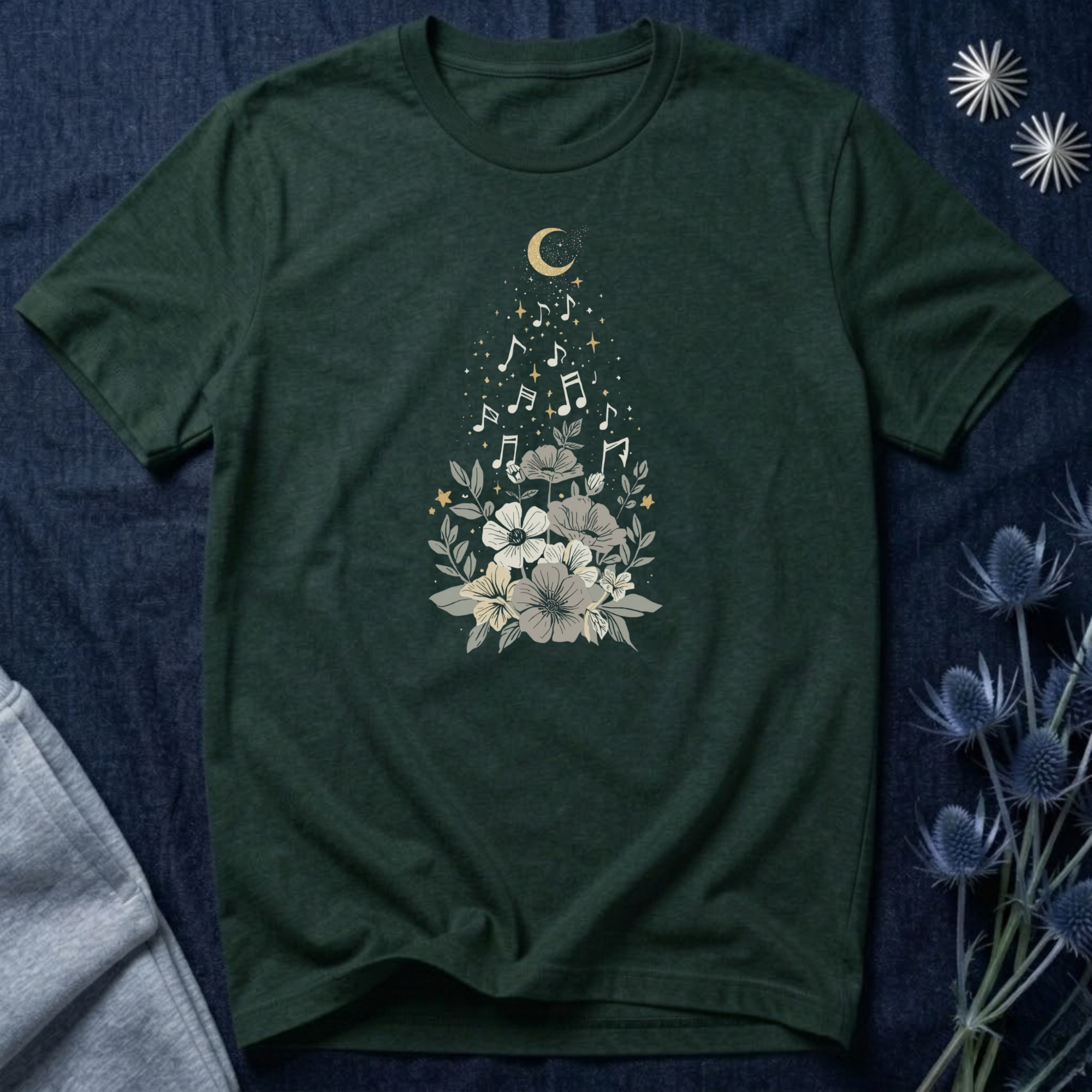 Moonlit Melody Floral T-Shirt