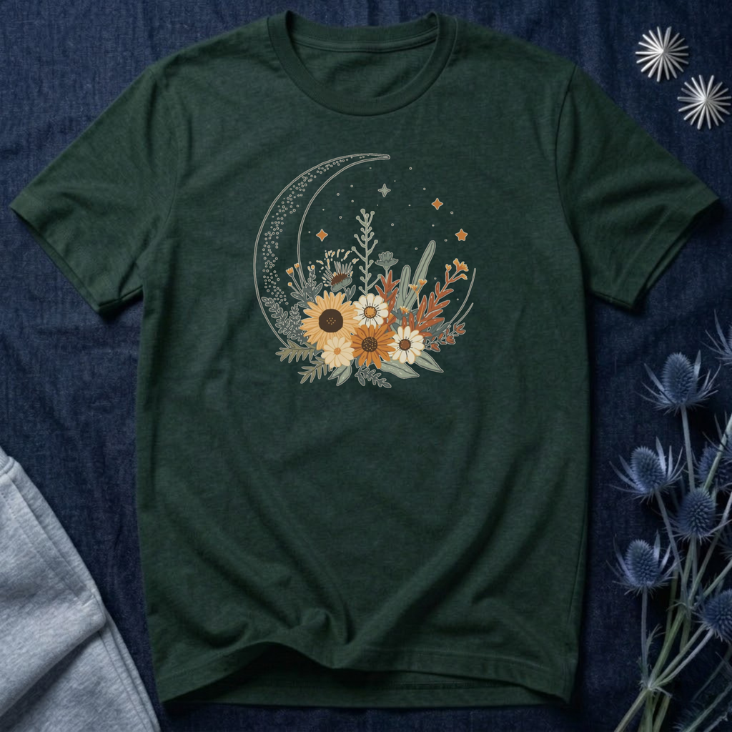 Celestial Sunflower Floral T-Shirt