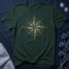 Ornate Celestial Compass Star Graphic T-Shirt