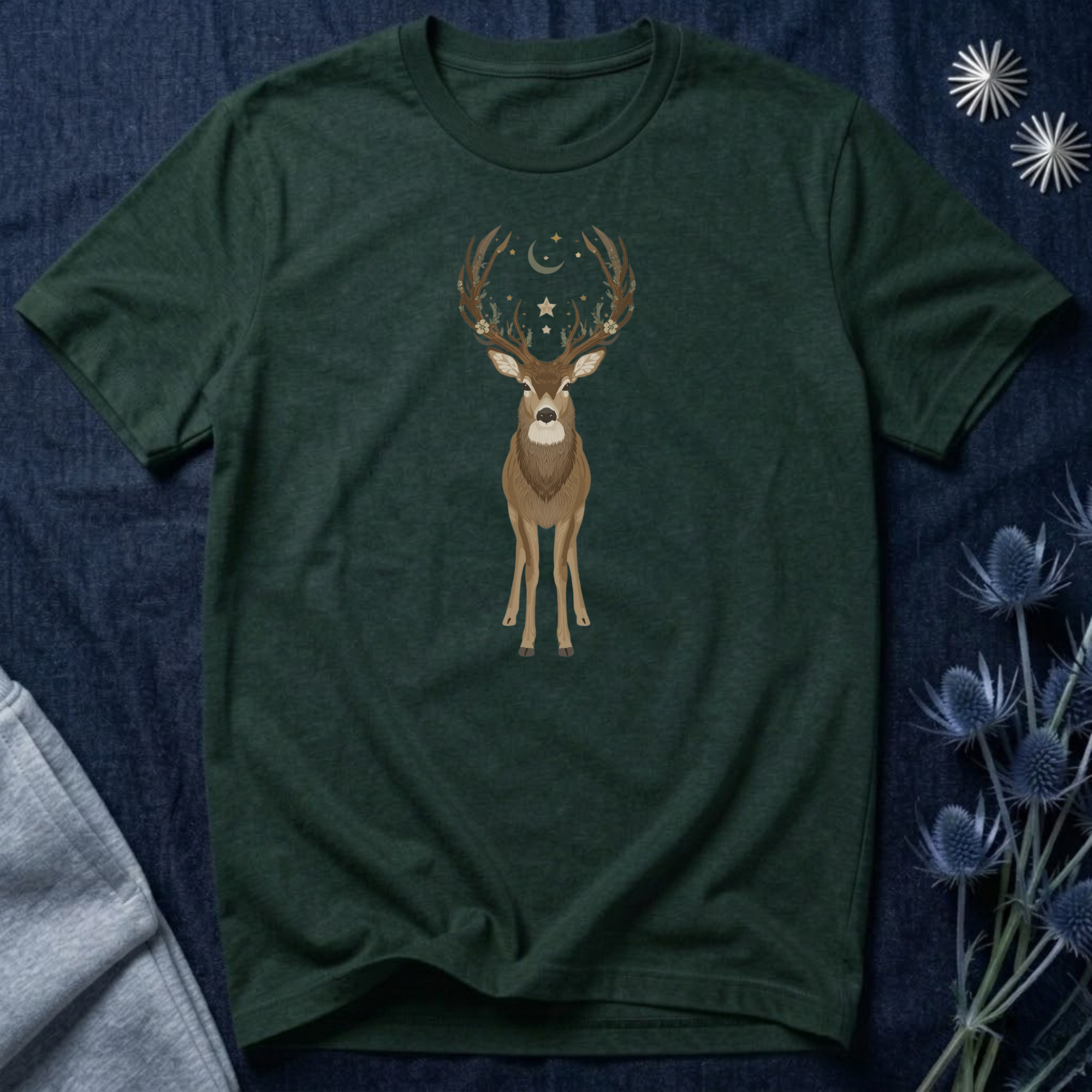 Celestial Stag Woodland Graphic T-Shirt