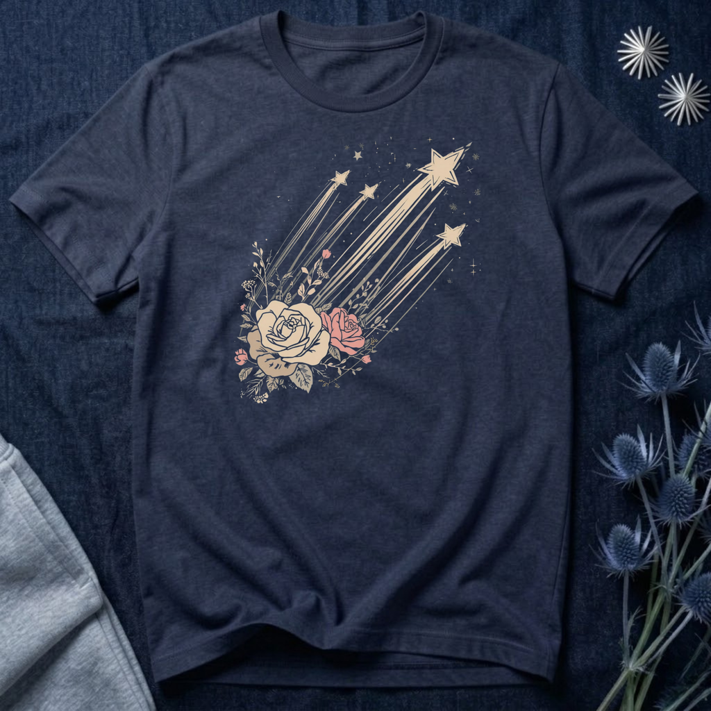 Shooting Stars & Roses Celestial Graphic T-Shirt