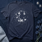 Crescent Moon Stars and Flowers T-Shirt