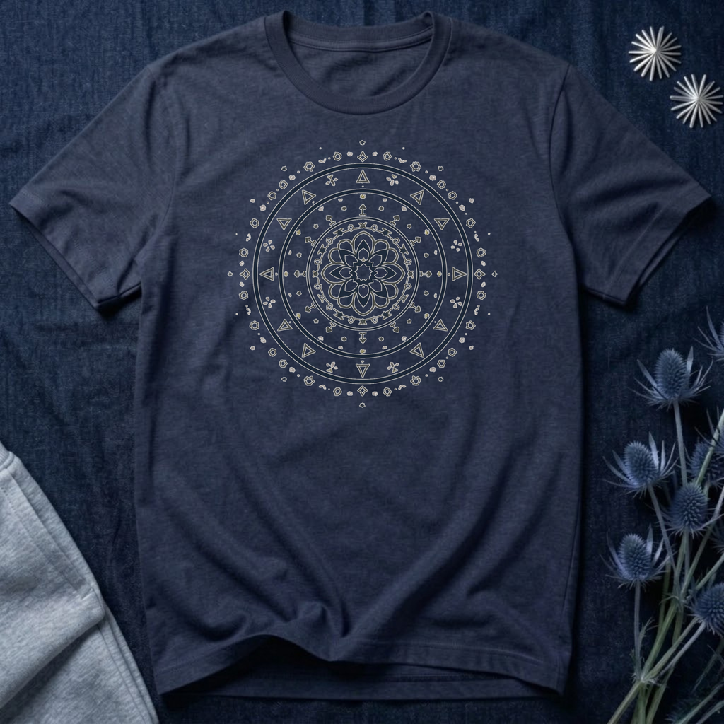 Celestial Geometric Mandala Graphic T-Shirt