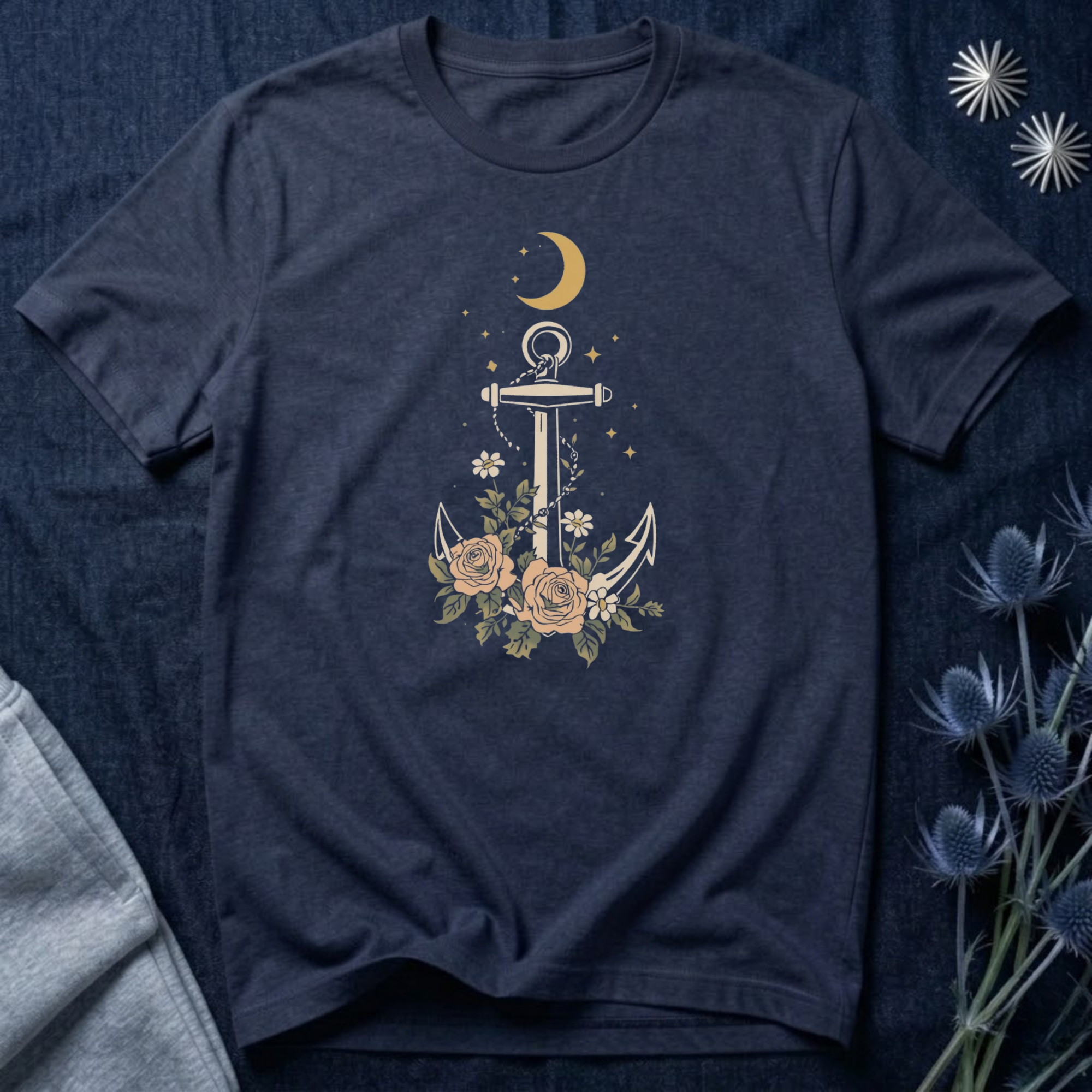 Celestial Blooming Anchor T-Shirt