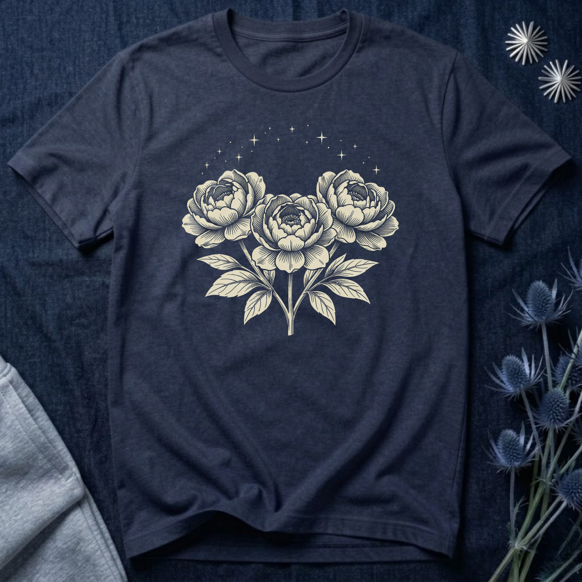 Triple Starlit Peonies T-Shirt