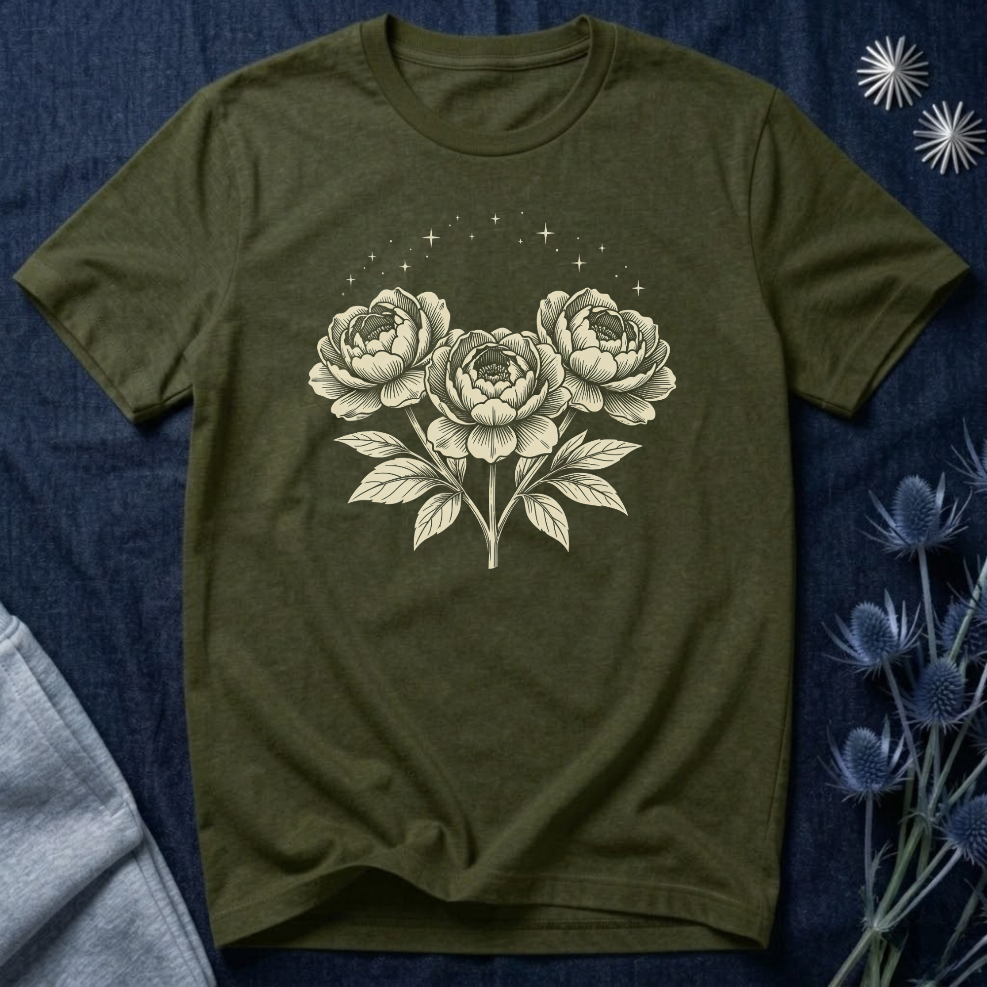 Triple Starlit Peonies T-Shirt