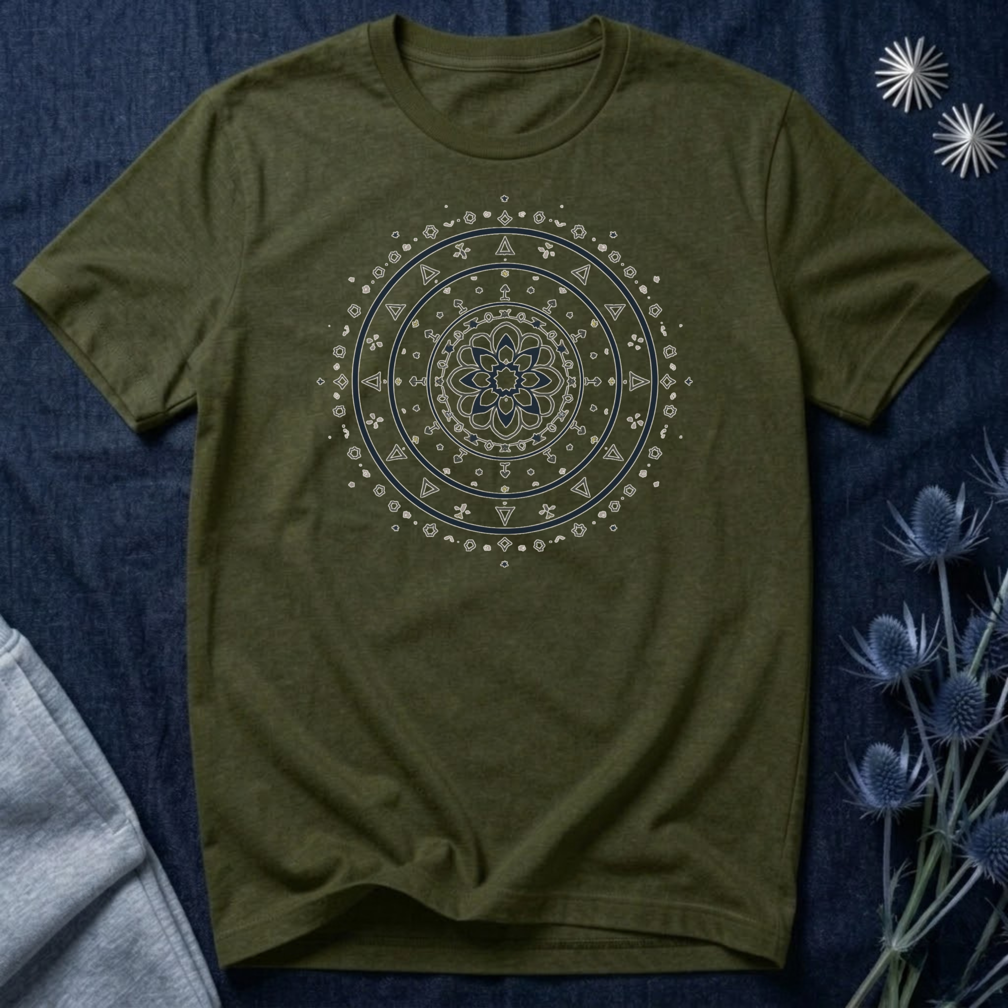 Celestial Geometric Mandala Graphic T-Shirt
