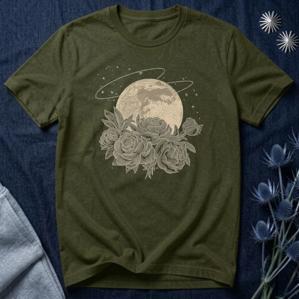 Full Moon and Roses T-Shirt