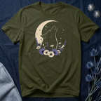 Moonlit Wolf Wildflower Graphic T-Shirt