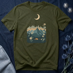 Moonlit Mountain Camping Graphic T-Shirt