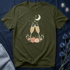 Celestial Champagne & Blush Florals Graphic T-Shirt