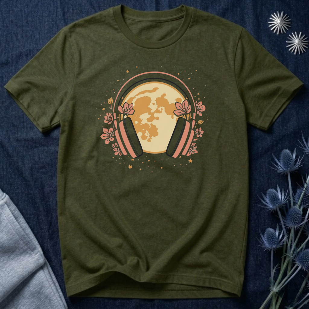 Cosmic Headphones & Full Moon T-Shirt