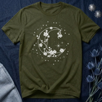 Crescent Moon Stars and Flowers T-Shirt