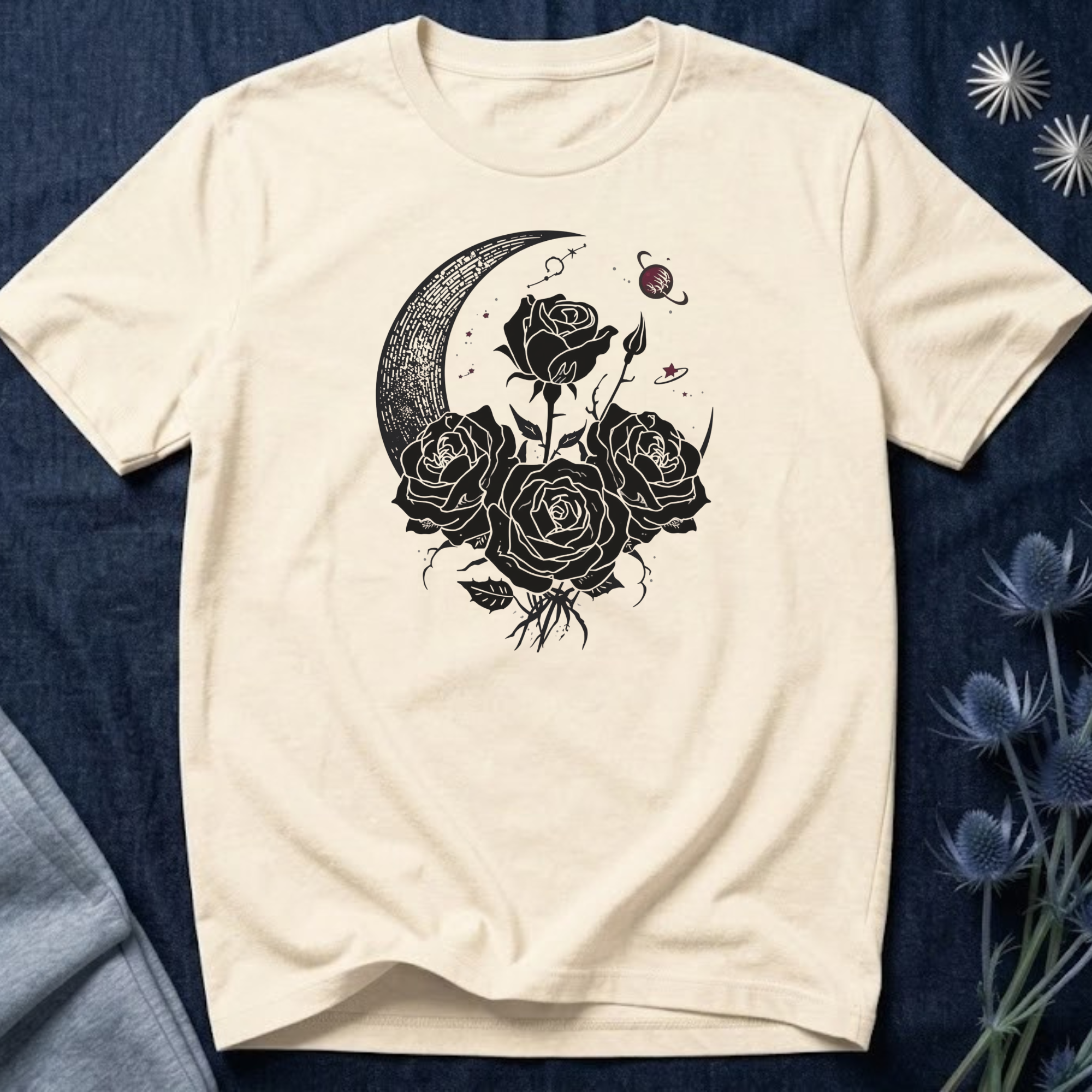 Crescent Moon and Roses T-Shirt