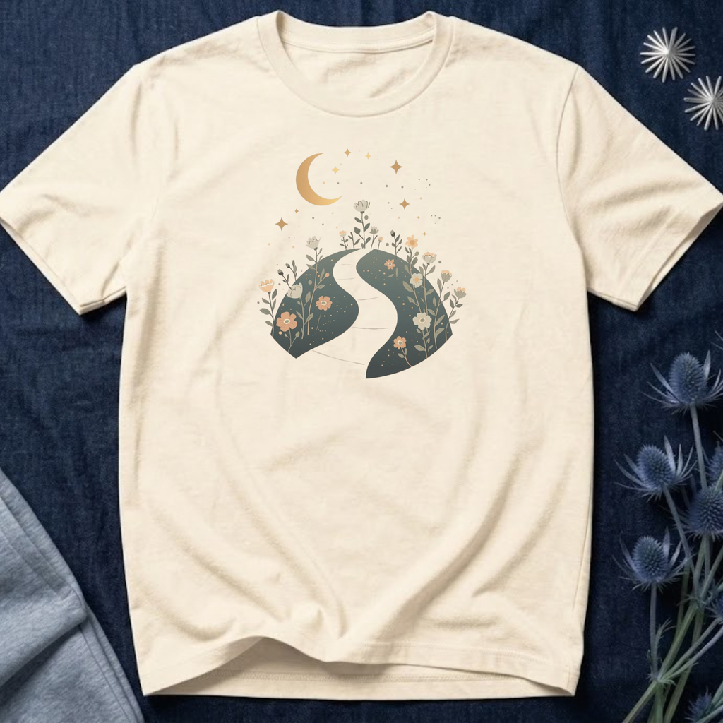 Moonlit Wildflower Path Graphic T-Shirt
