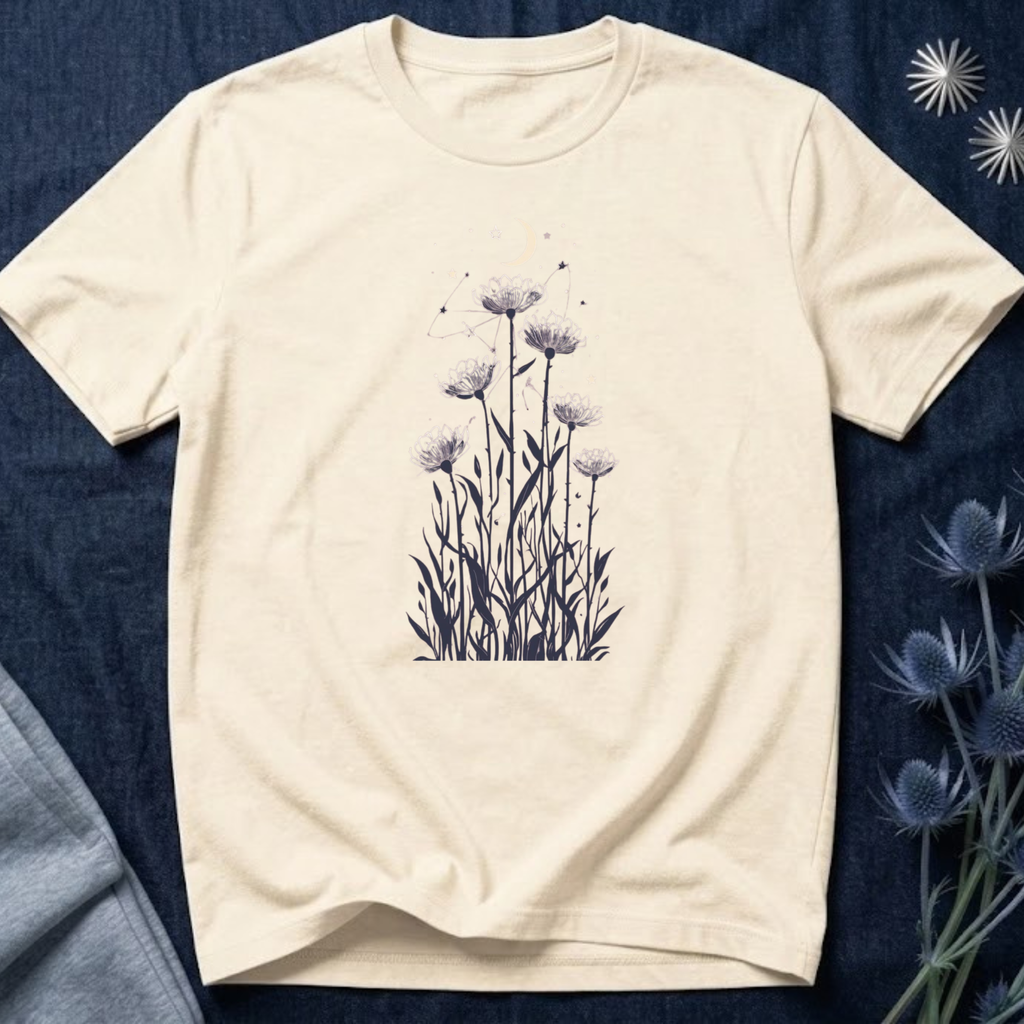 Moonlit Wildflower Night Graphic T-Shirt