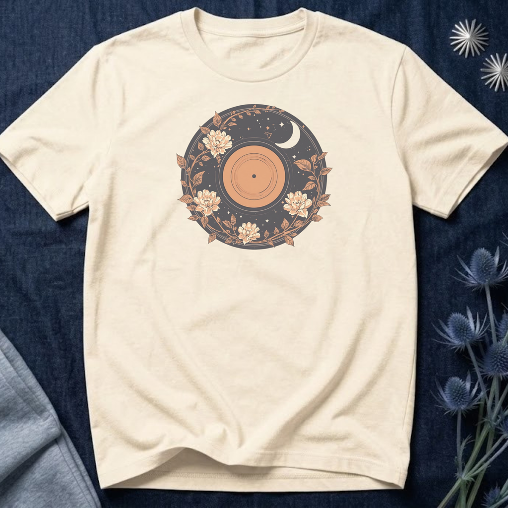 Celestial Vinyl & Wildflowers Graphic T-Shirt