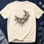 Celestial Moon & Roses Graphic T-Shirt