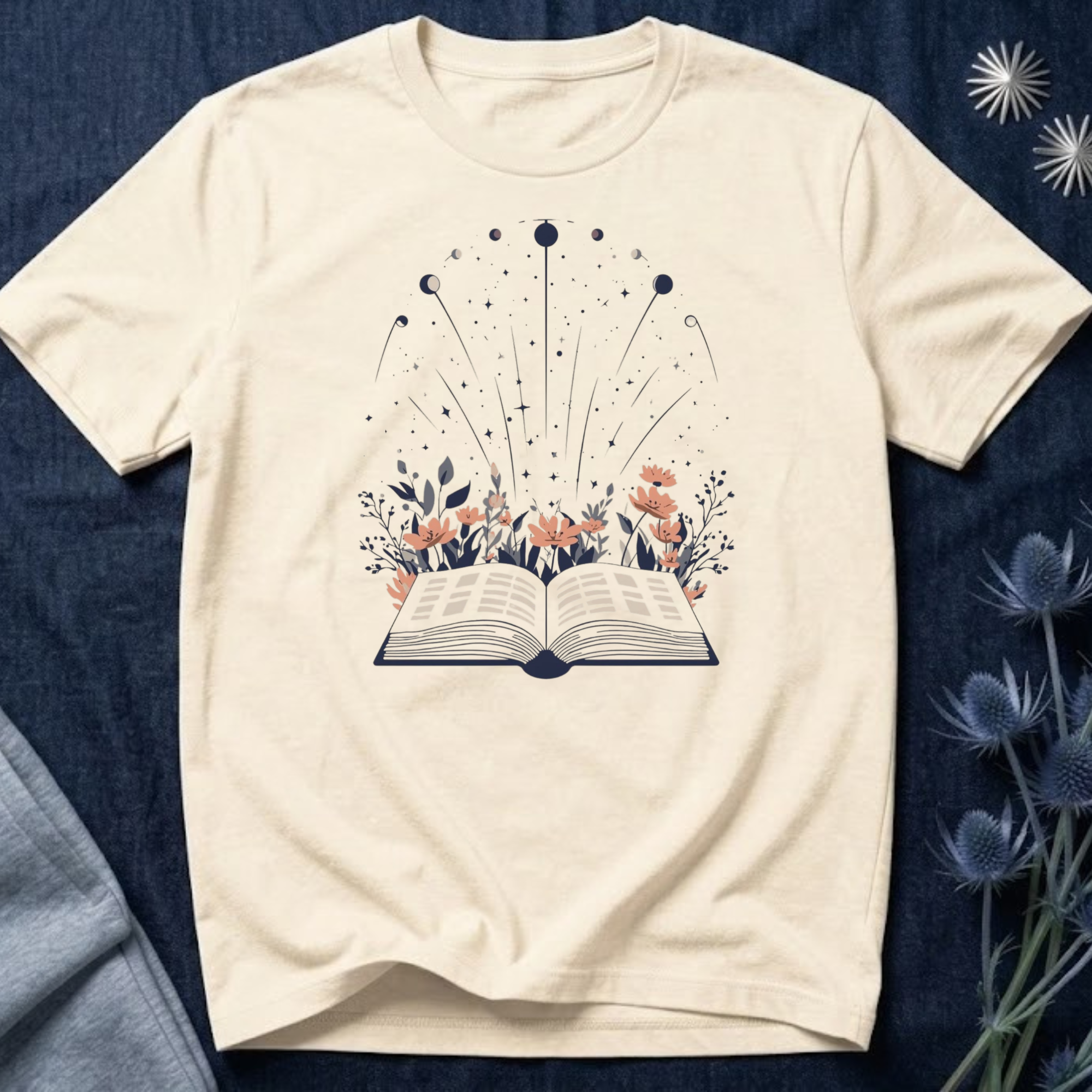 Celestial Book Lover Graphic T-Shirt