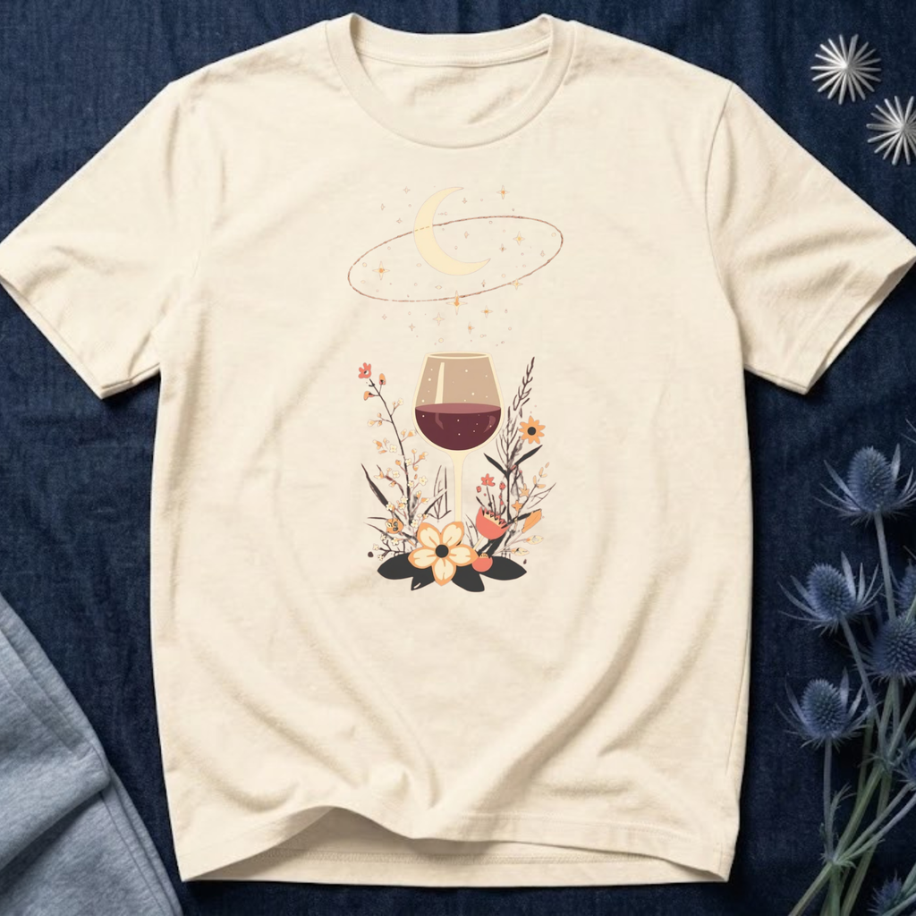Celestial Red Wine & Wildflowers Graphic Tee