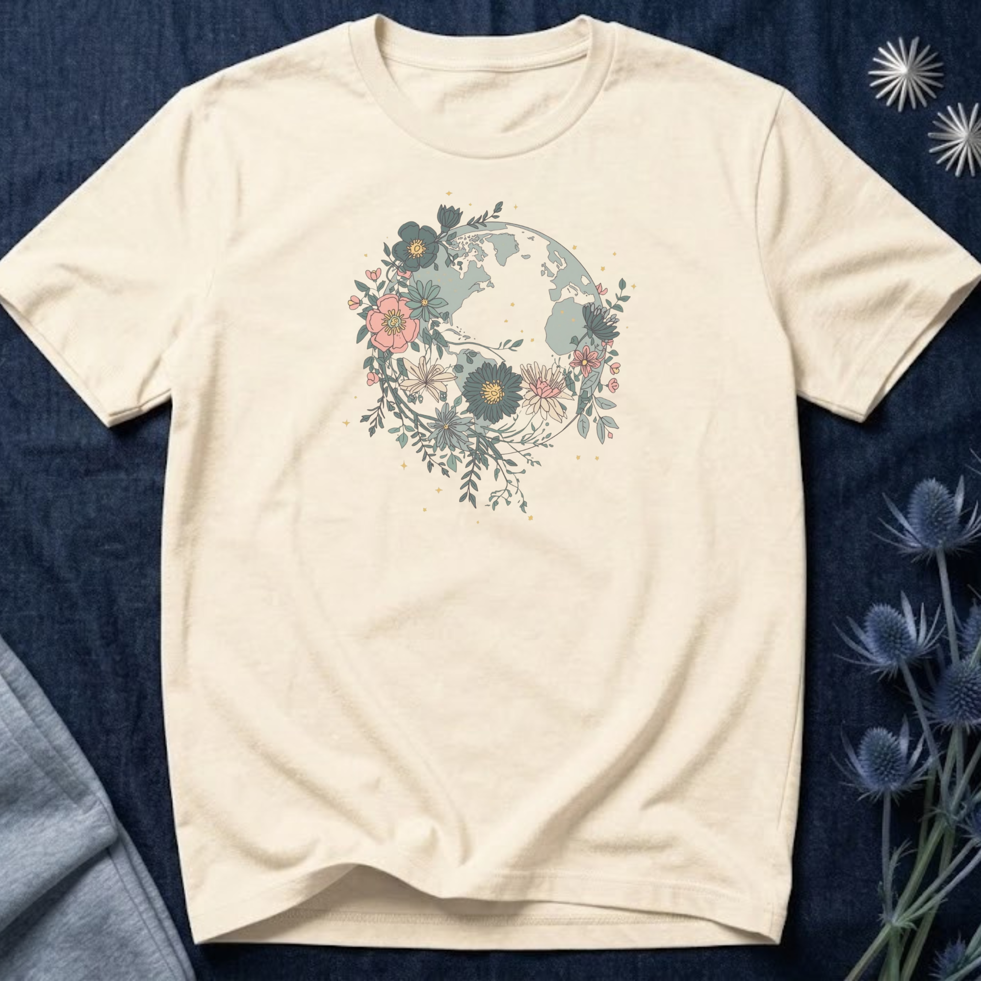 Floral Earth Graphic T-Shirt