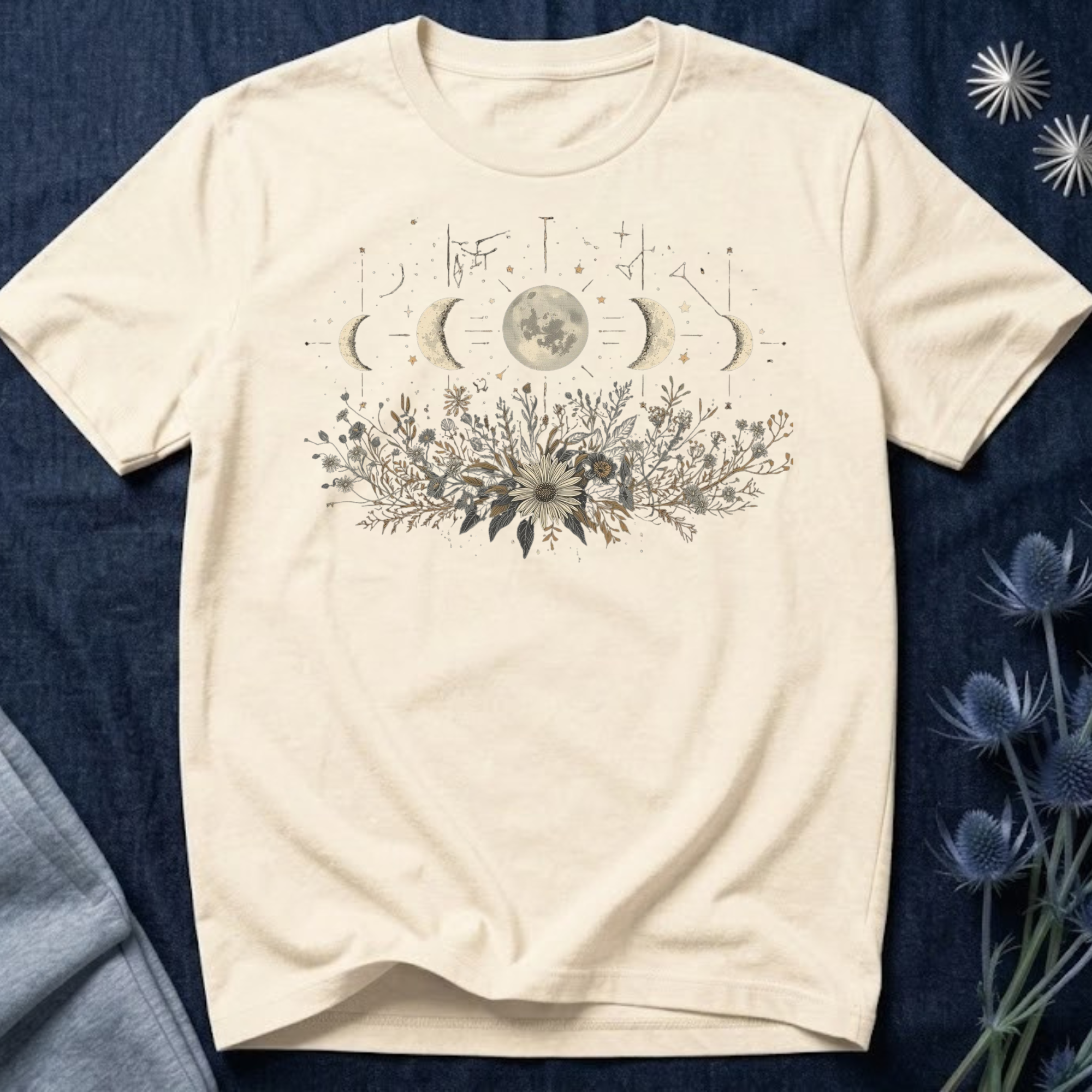 Moon Phases and Wildflowers T-Shirt