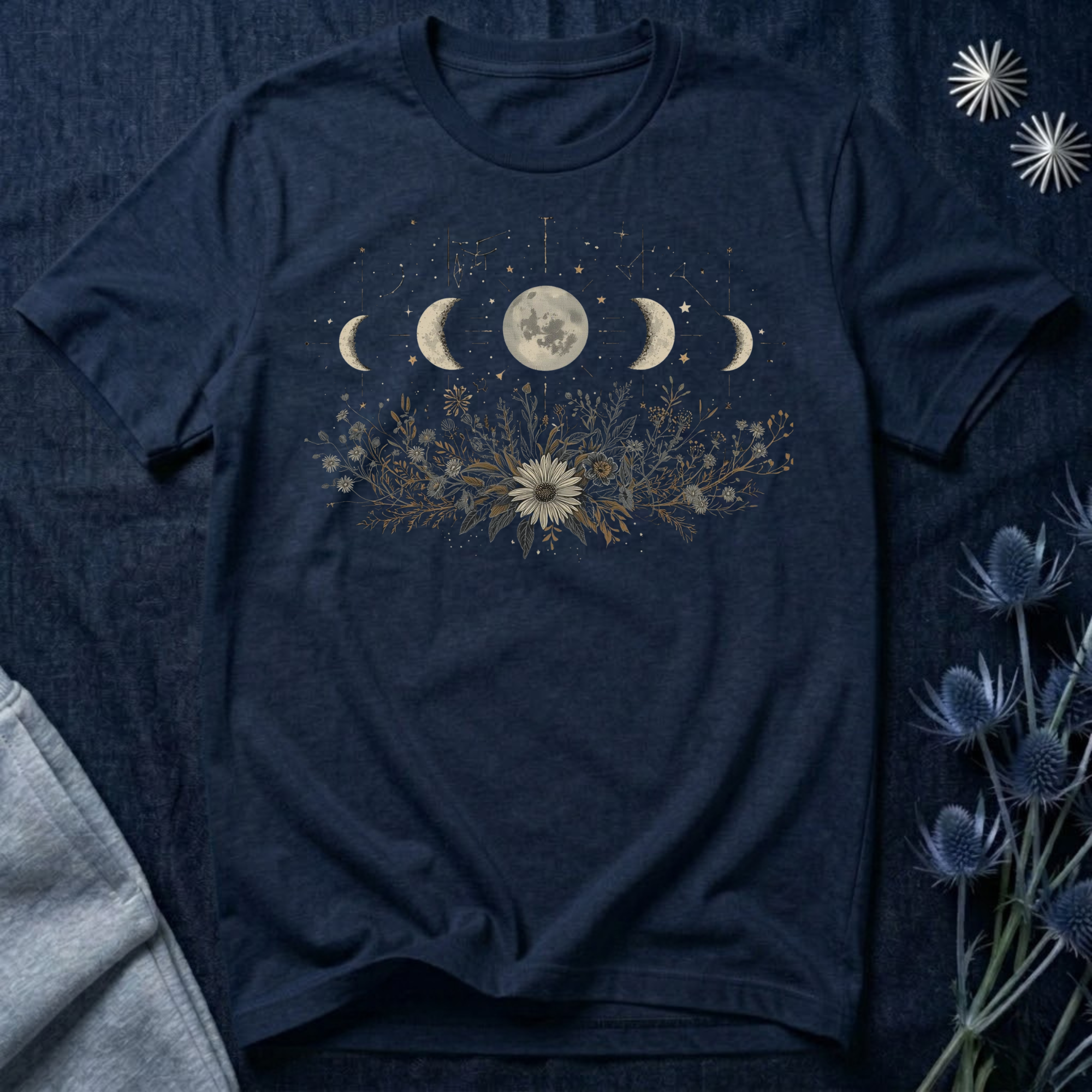 Moon Phases and Wildflowers T-Shirt