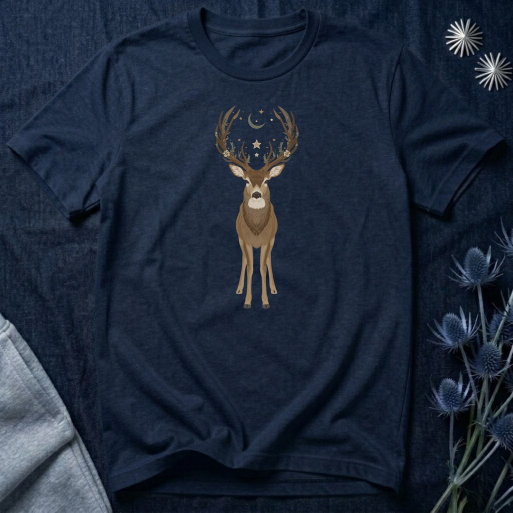 Celestial Stag Woodland Graphic T-Shirt