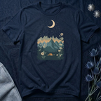 Moonlit Mountain Camping Graphic T-Shirt