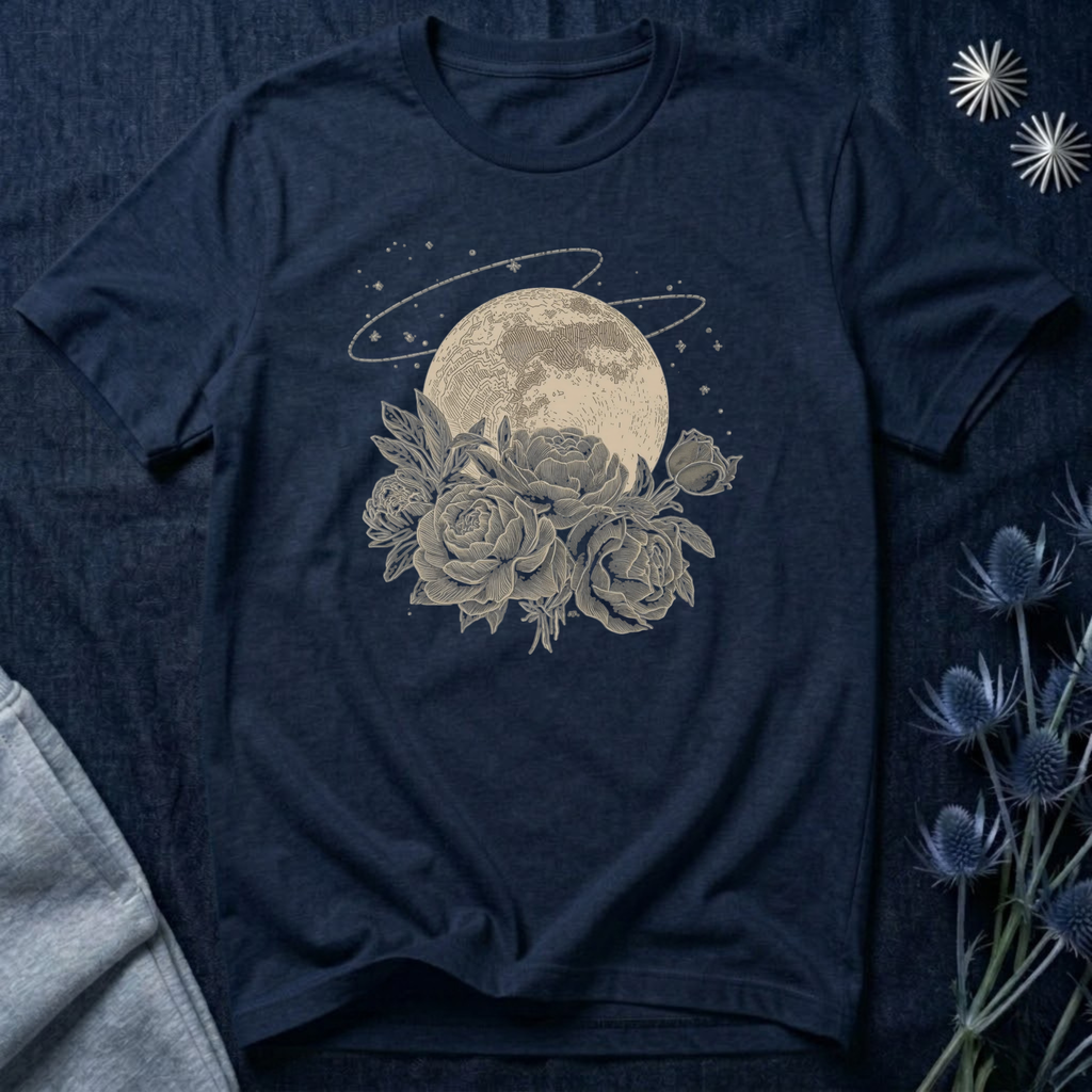 Full Moon and Roses T-Shirt