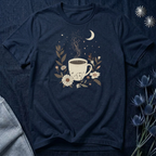Moonlit Coffee & Wildflower Graphic T-Shirt