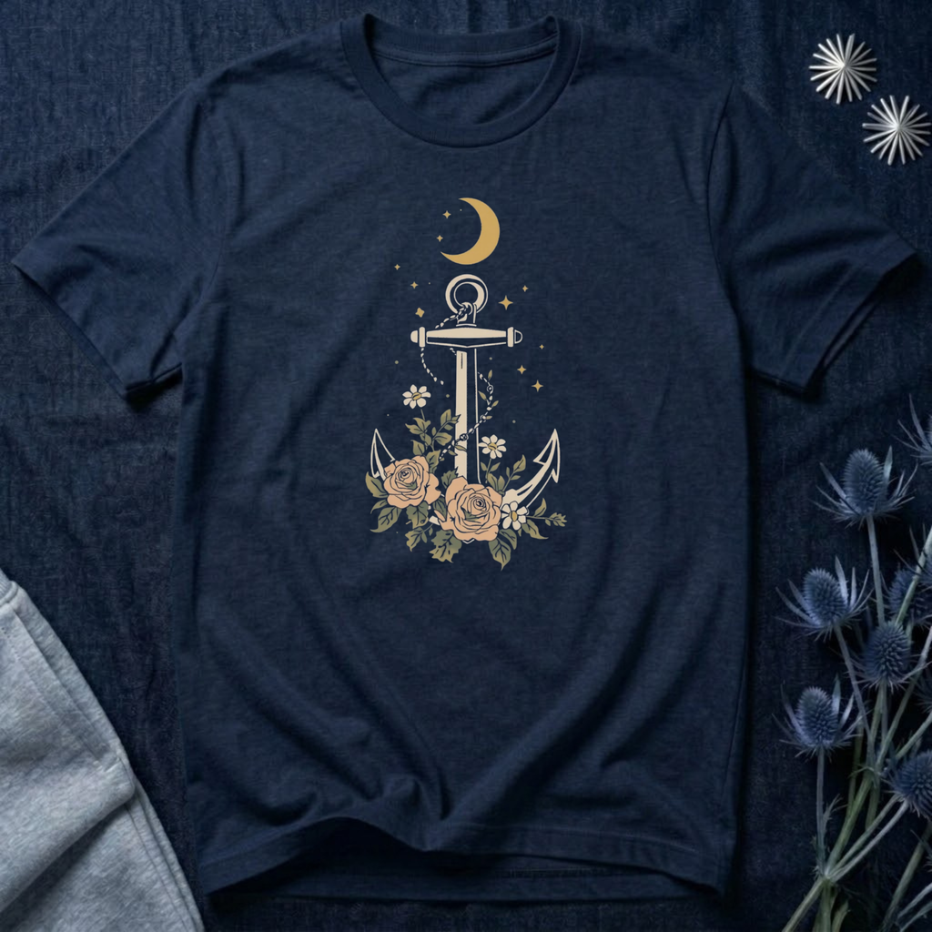 Celestial Blooming Anchor T-Shirt