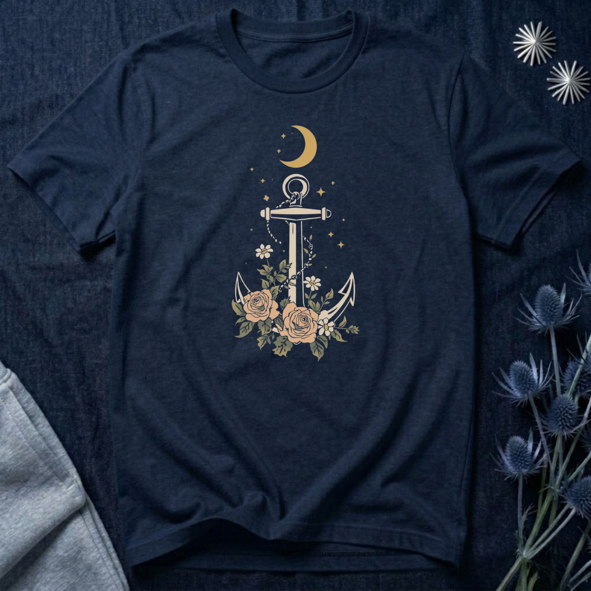 Celestial Blooming Anchor T-Shirt