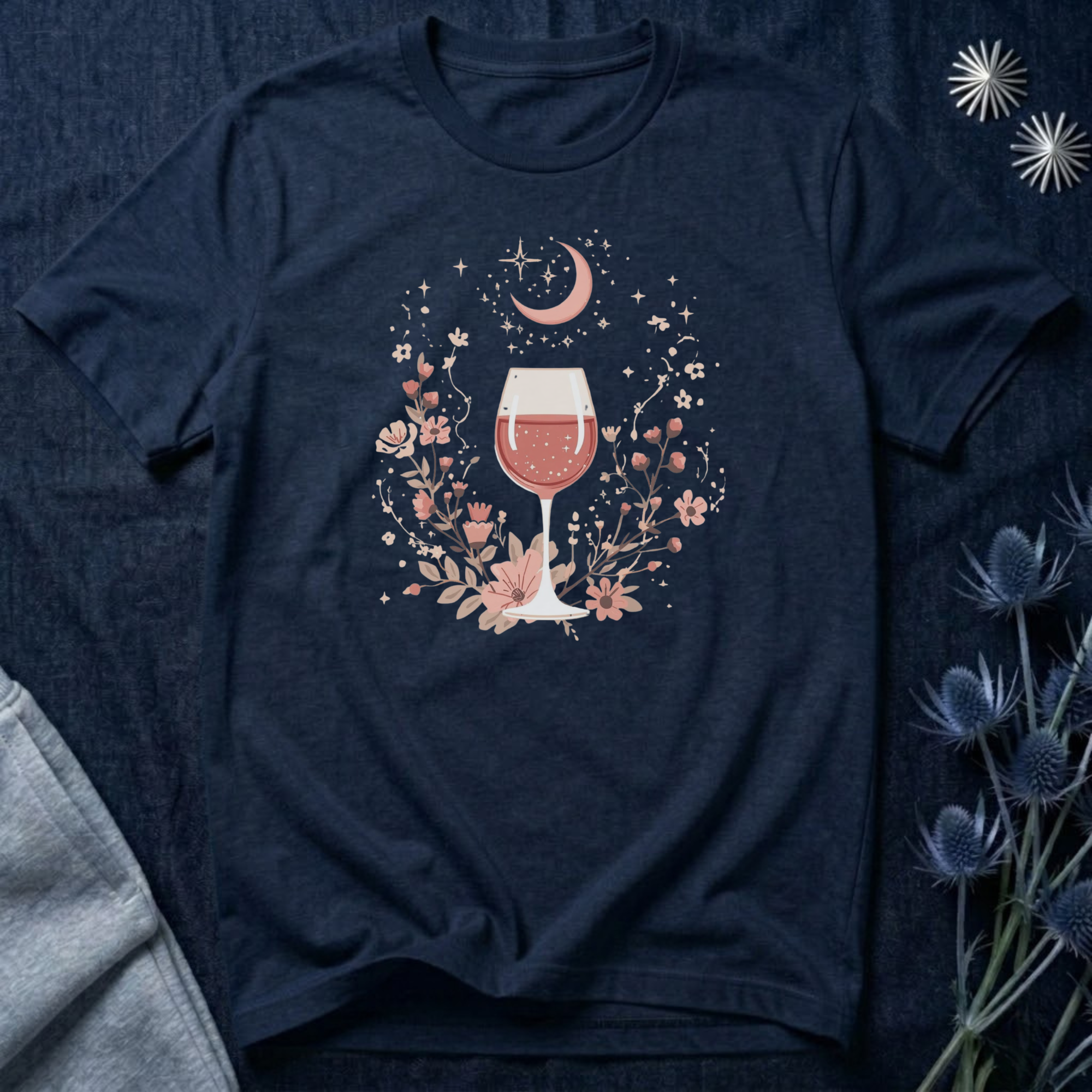 Celestial Rosé & Blush Florals Graphic T-Shirt