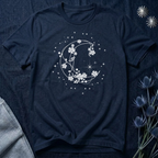 Crescent Moon Stars and Flowers T-Shirt