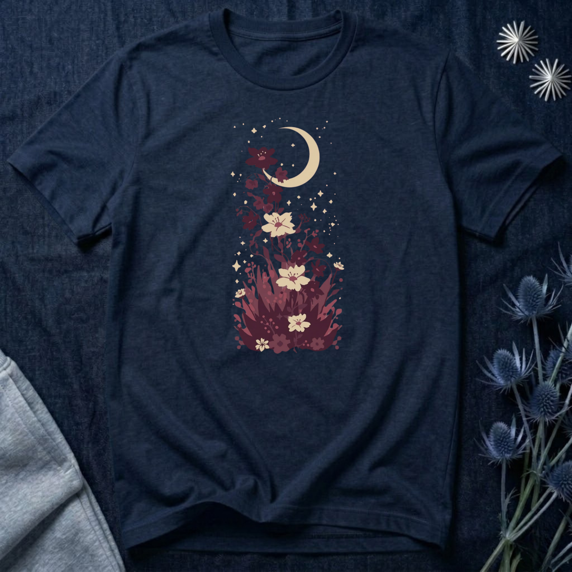 Boho Wildflower Moon Graphic T-Shirt