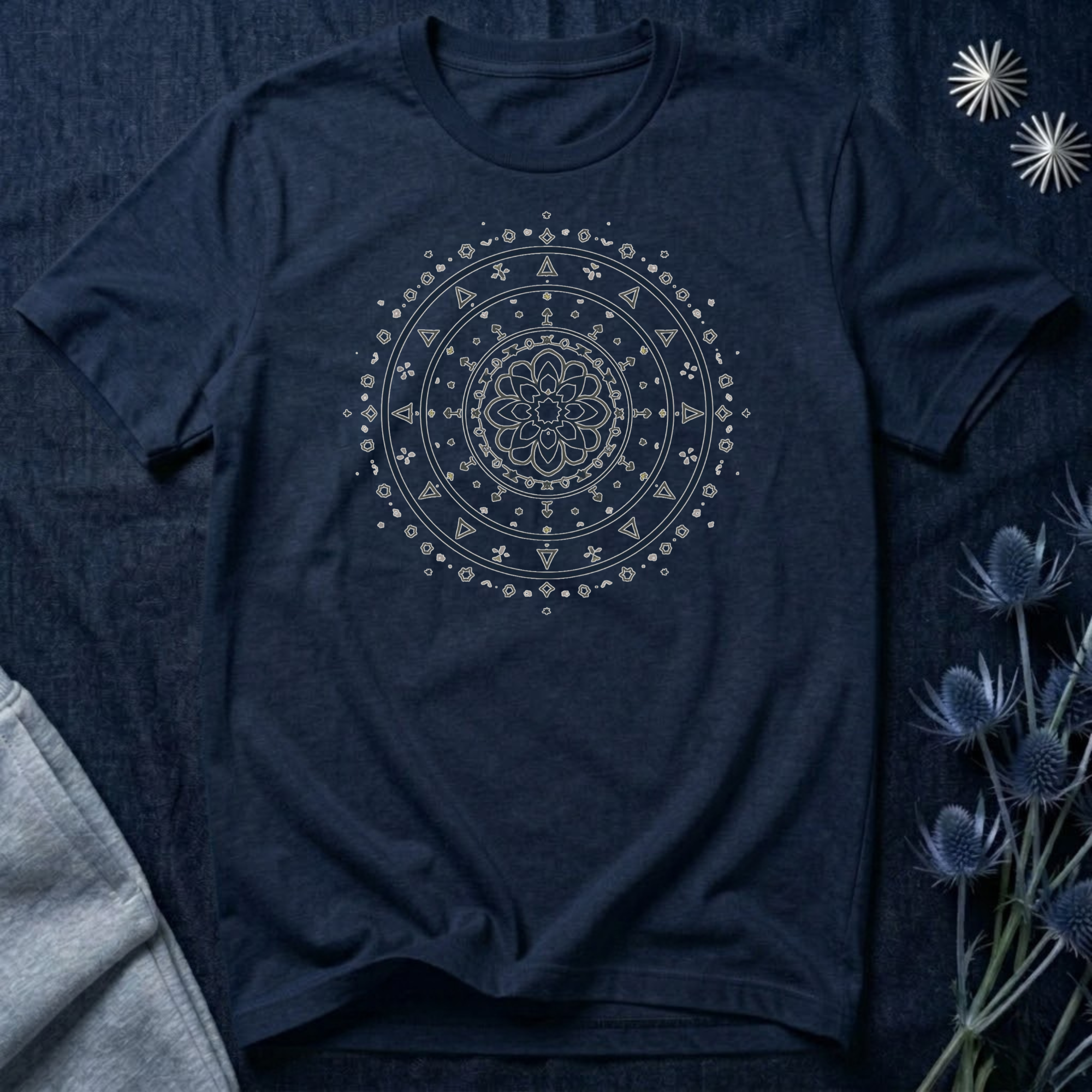 Celestial Geometric Mandala Graphic T-Shirt