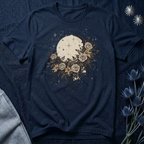 Celestial Moon & Roses Graphic T-Shirt