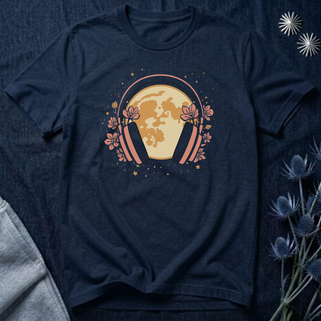 Cosmic Headphones & Full Moon T-Shirt