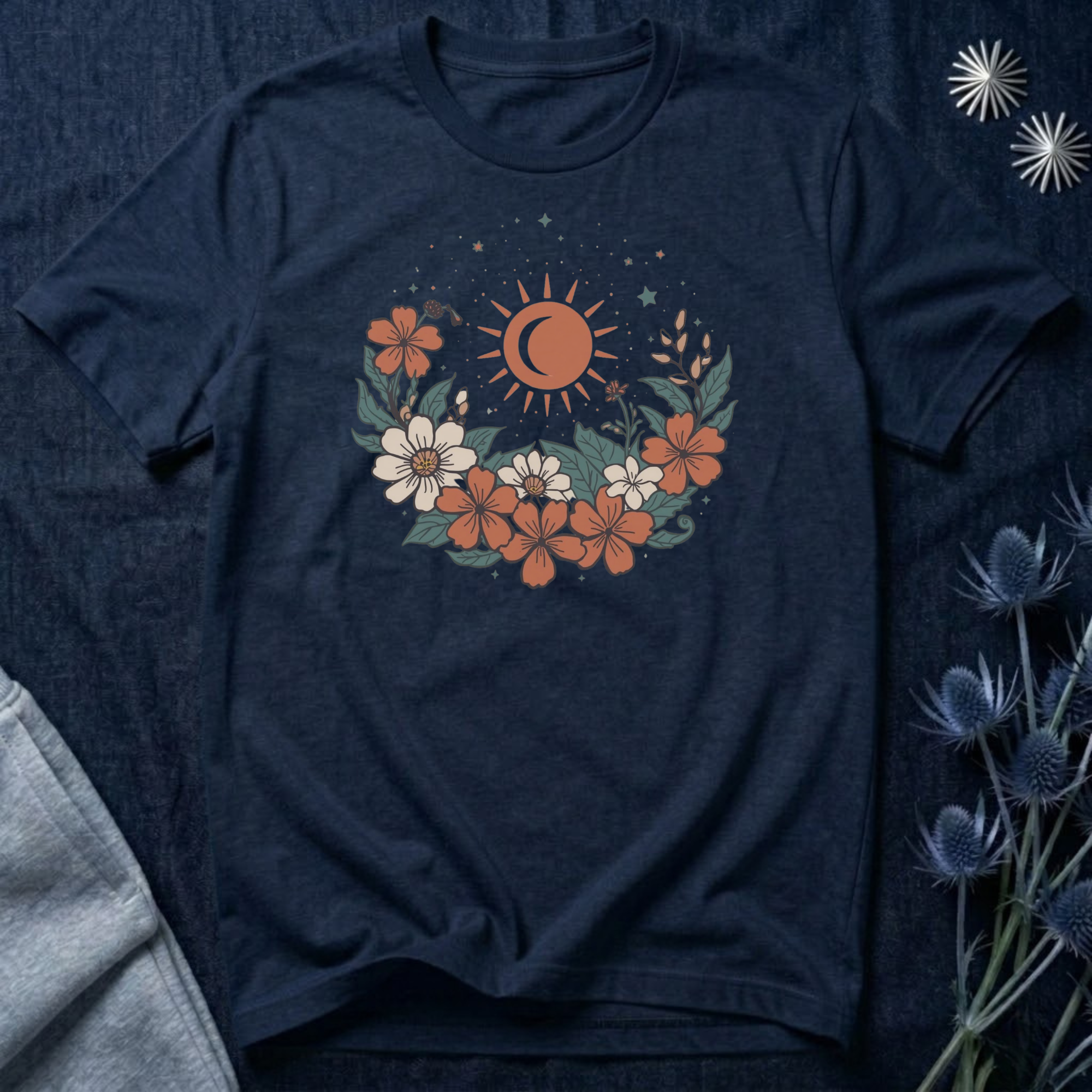 Tropical Sun & Moon Floral T-Shirt