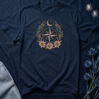 Celestial Compass Floral Graphic T-Shirt