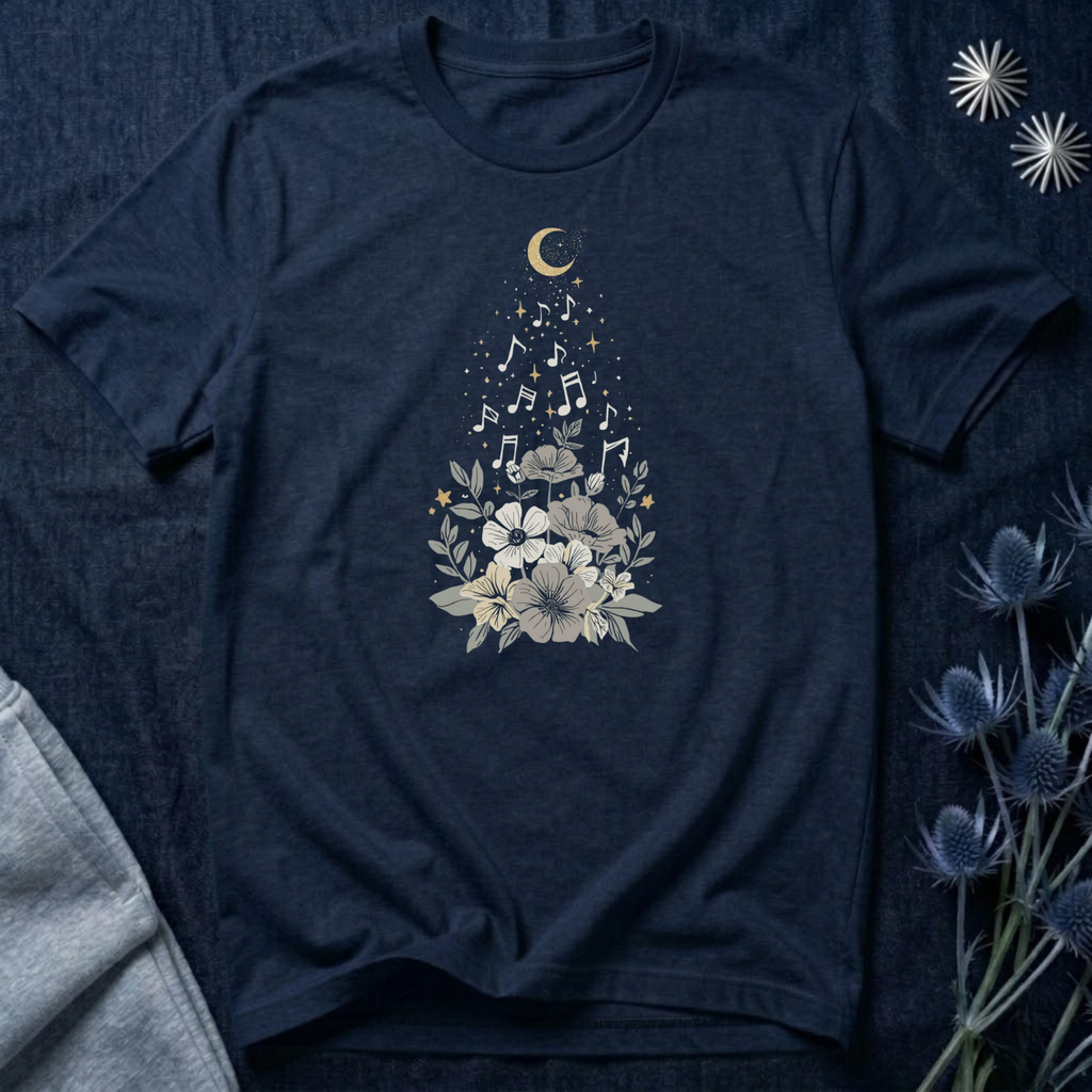 Moonlit Melody Floral T-Shirt