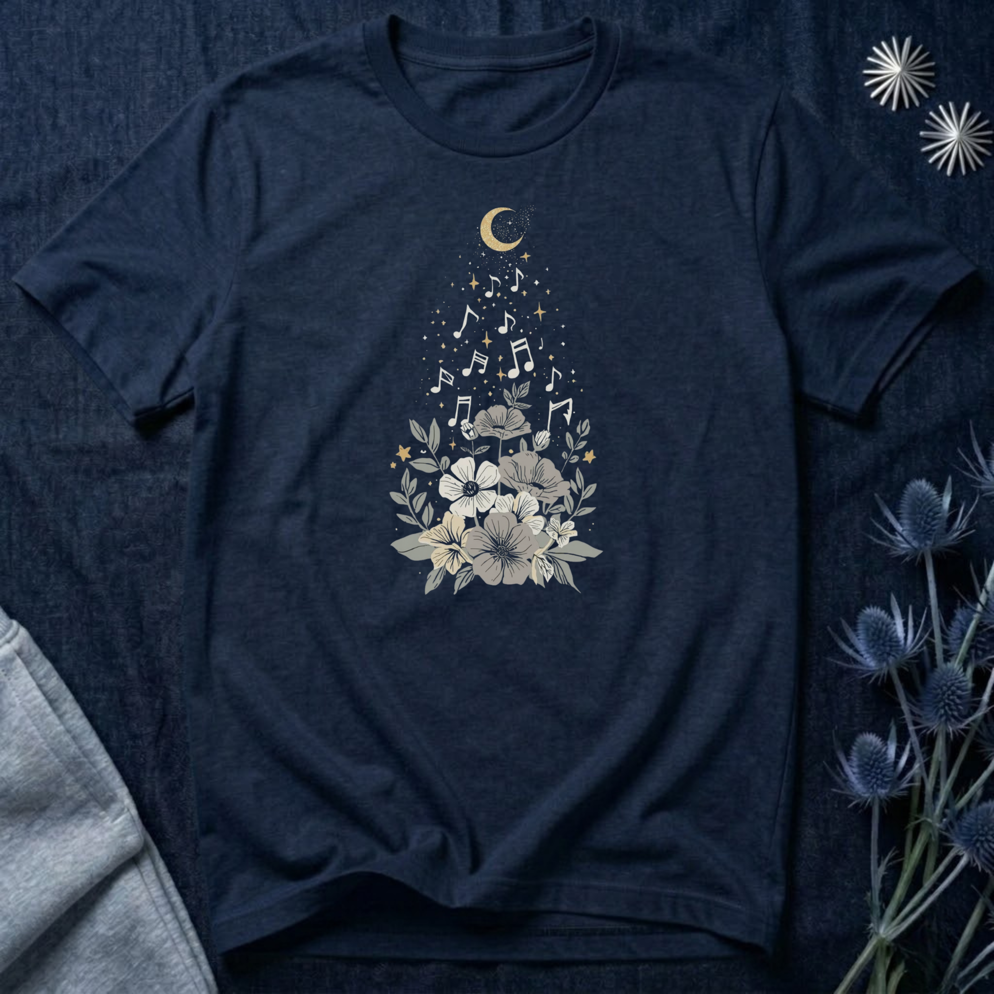 Moonlit Melody Floral T-Shirt