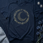Boho Crescent Floral Wreath T-Shirt