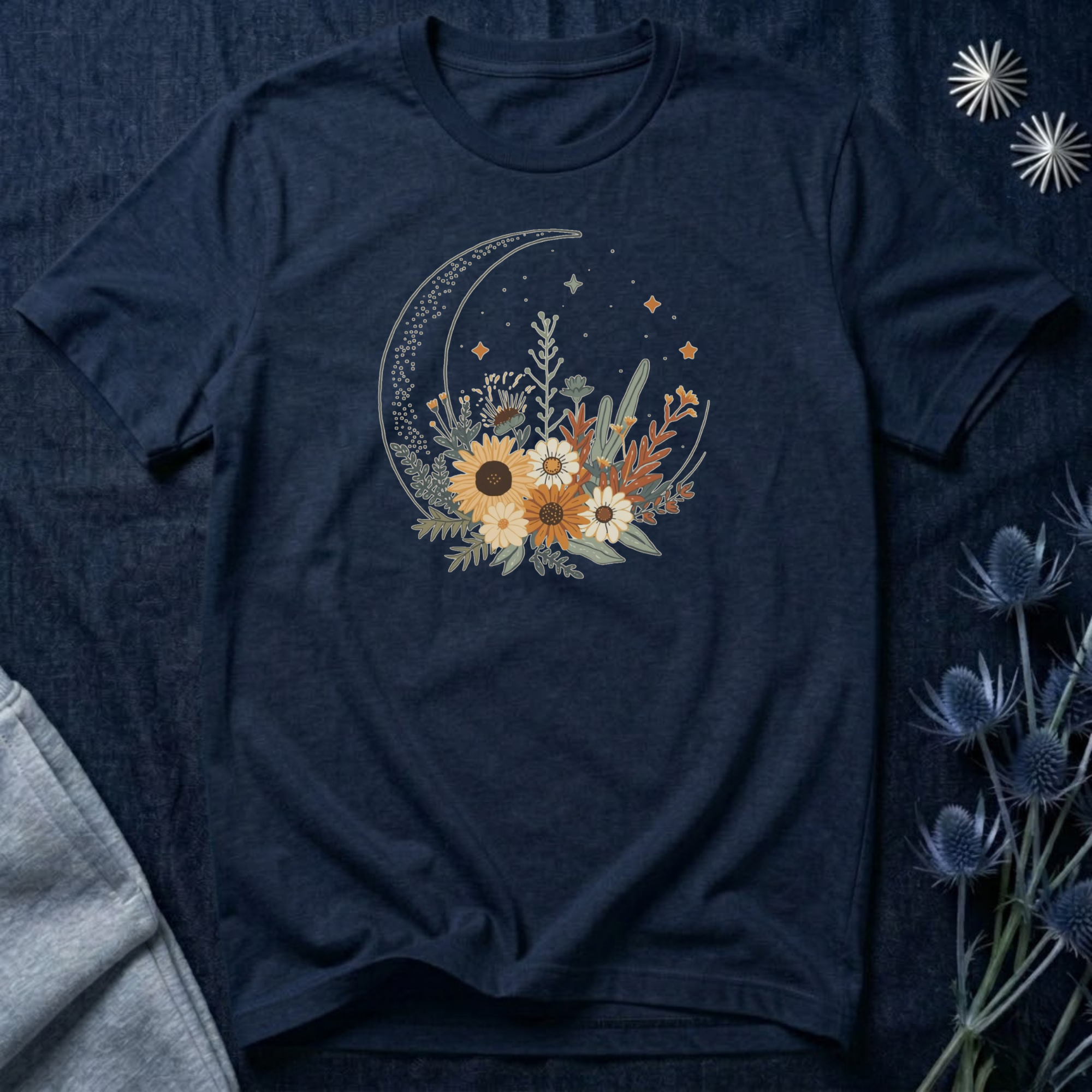 Celestial Sunflower Floral T-Shirt