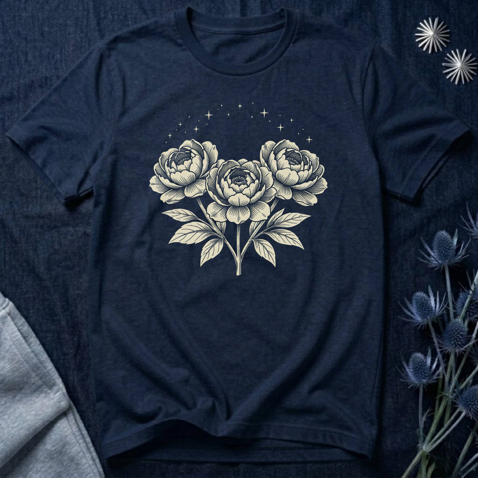 Triple Starlit Peonies T-Shirt