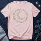 Boho Crescent Floral Wreath T-Shirt