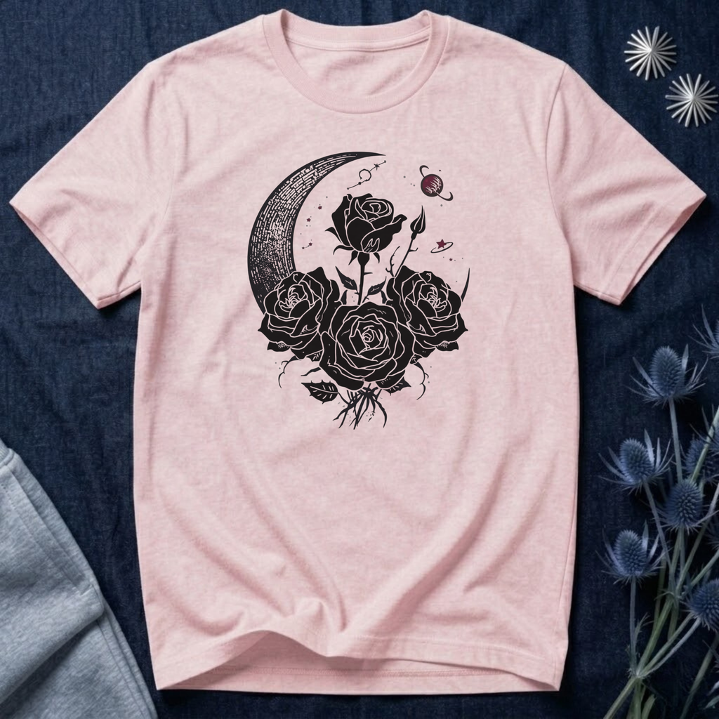 Crescent Moon and Roses T-Shirt