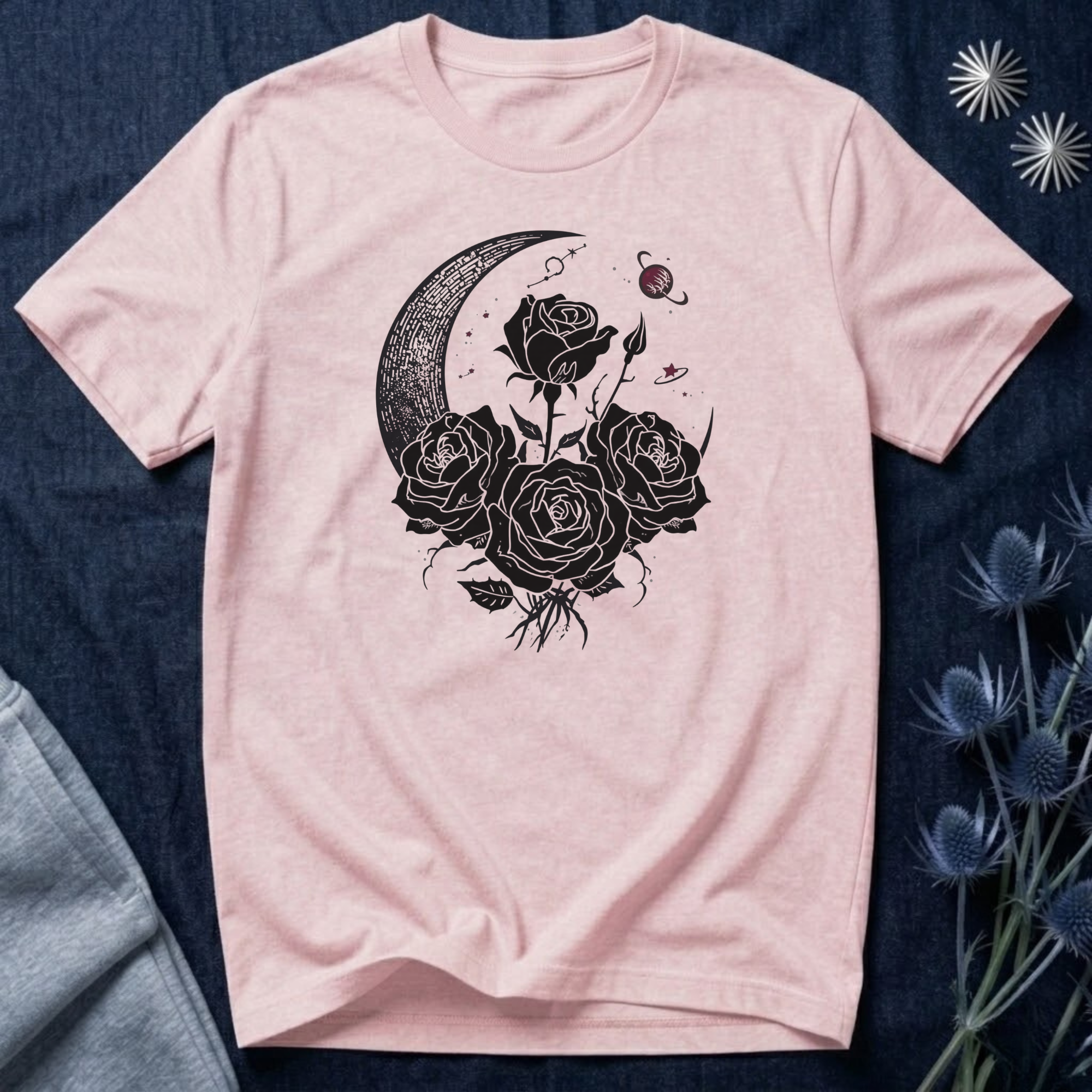 Crescent Moon and Roses T-Shirt
