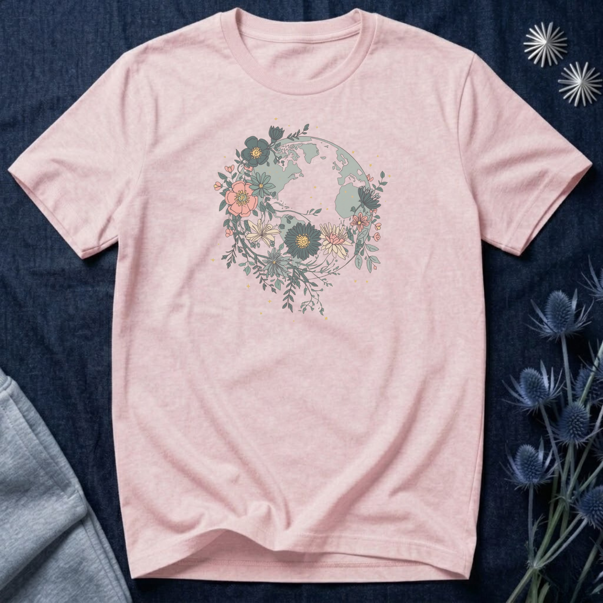 Floral Earth Graphic T-Shirt